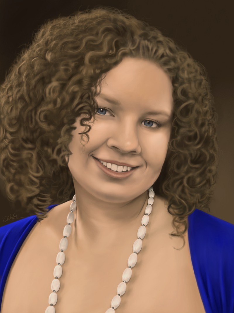 Digital painting: Portrait in Blue