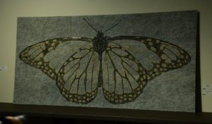 Underside Monarch Butterfly - Engraving on granite tile